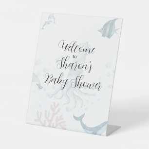 watercolor ocean theme baby shower sign