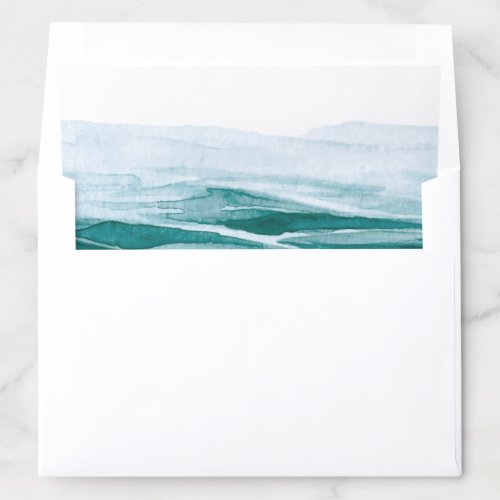 Watercolor Ocean Tropical Beach Destination Island Envelope Liner