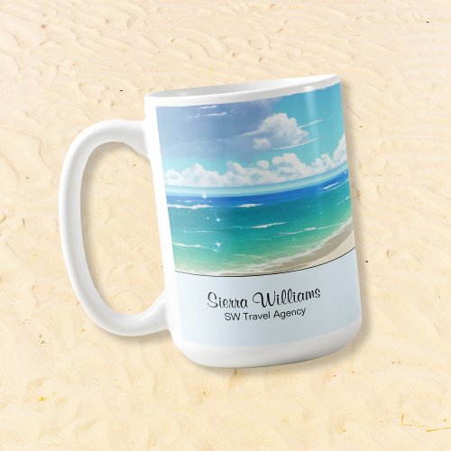 Watercolor Ocean Tropical Travel Blue Sea Coffee Mug