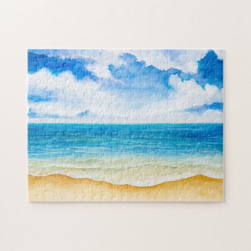 Watercolor Ocean View 11x14 Jigsaw Puzzle
