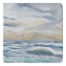 Watercolor Ocean Wave Beach Coastal Home Decor