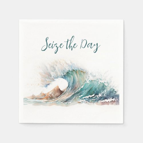 Watercolor Ocean Wave Napkins