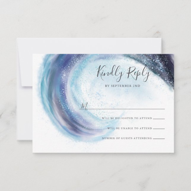 Watercolor Ocean Wave RSVP (Front)