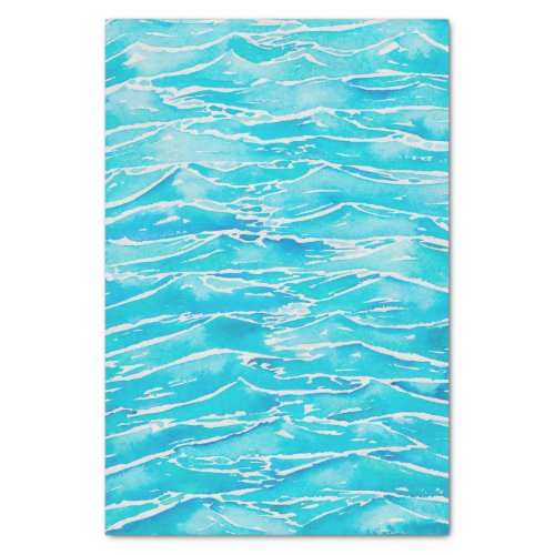 Watercolor Ocean Waves Art Print Tissue Paper