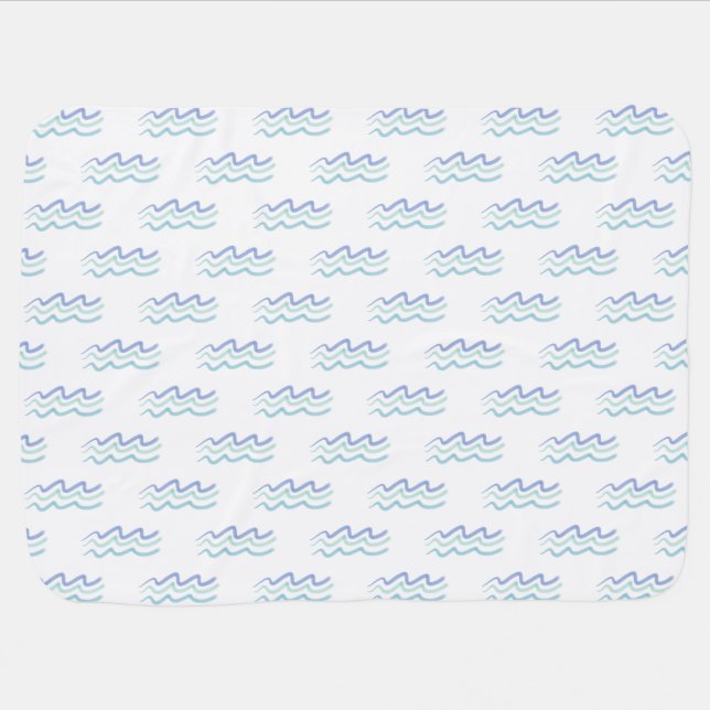Watercolor Ocean Waves Baby Blanket (Horizontal)