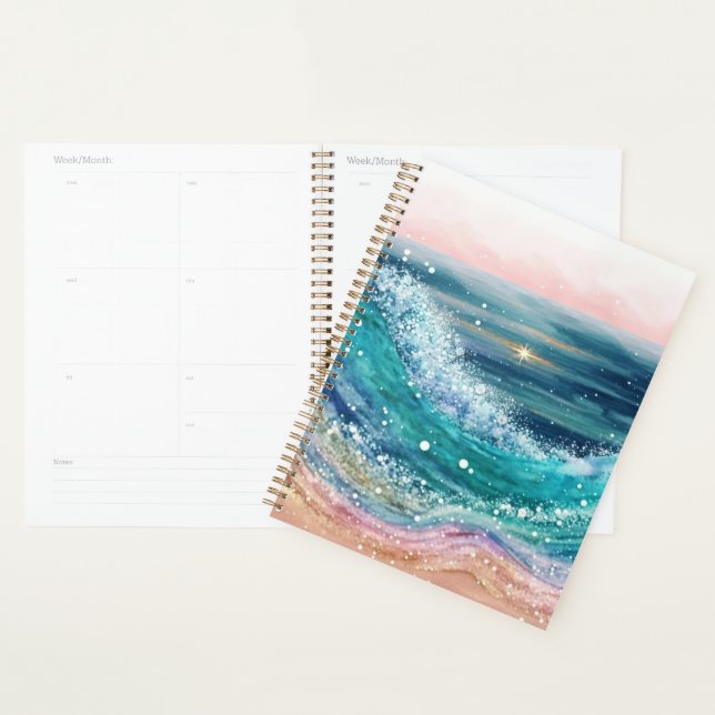 Watercolor Ocean Waves Planner (Display)