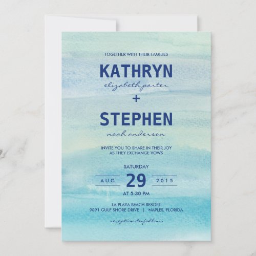 Watercolor Ocean Wedding Invitations