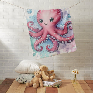 Watercolor Octopus Baby Blanket