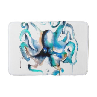 Watercolor Octopus Bath Mat
