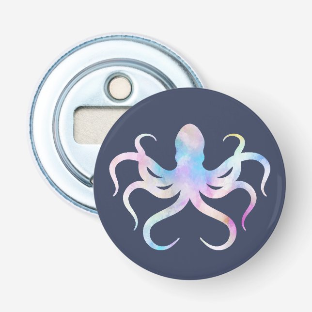 Watercolor octopus  bottle opener (Front)