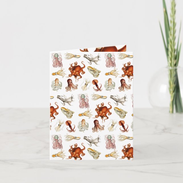 Watercolor Octopus Cephalopod Ocean Animals  Card (Front)