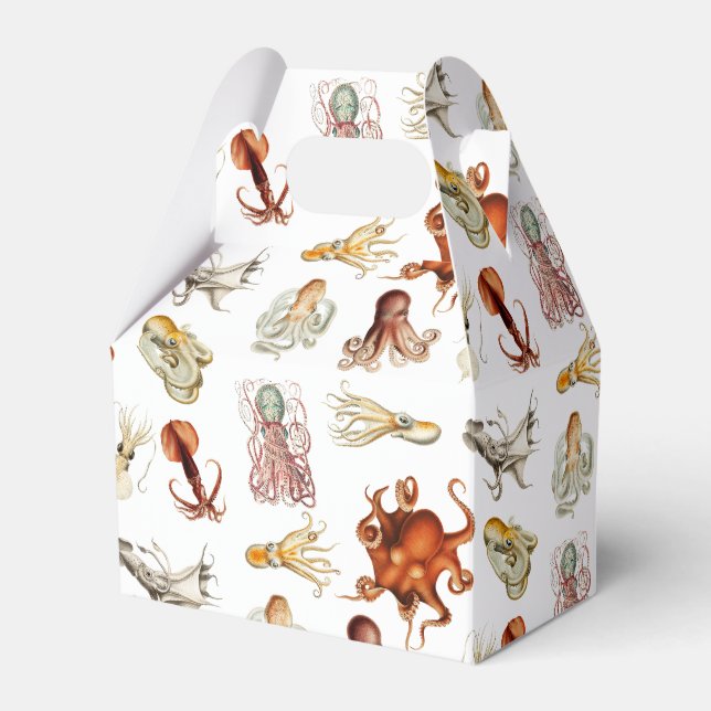 Watercolor Octopus Cephalopod Ocean Animals  Favor Boxes (Front Side)