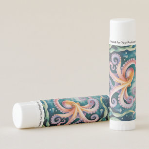 Watercolor Octopus Kids Birthday Party Favor Lip Balm