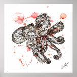 Watercolor Octopus Poster at Zazzle