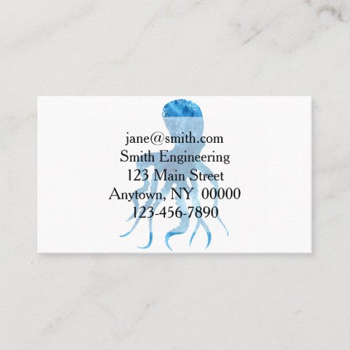 Watercolor octopus silhouette business card