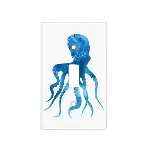 Watercolor octopus silhouette light switch cover