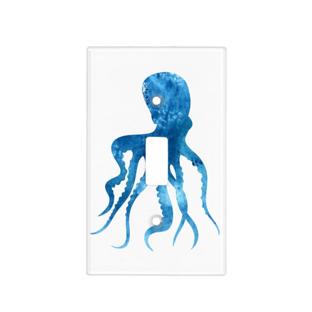 Watercolor octopus silhouette light switch cover (Front)