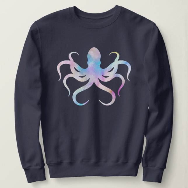 Watercolor octopus   sweatshirt (Design Front)