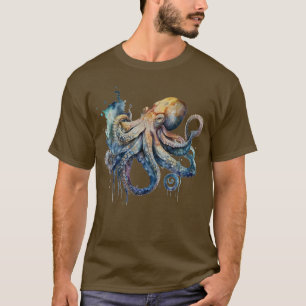  Watercolor Octopus  T-Shirt