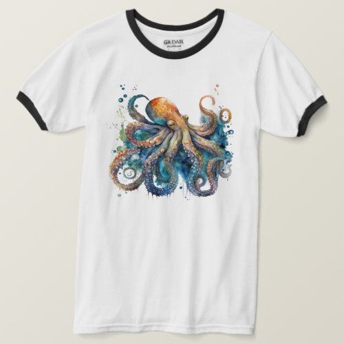 Watercolor Octopus  T_Shirt