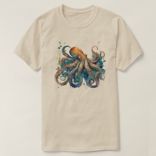 Watercolor Octopus  T_Shirt