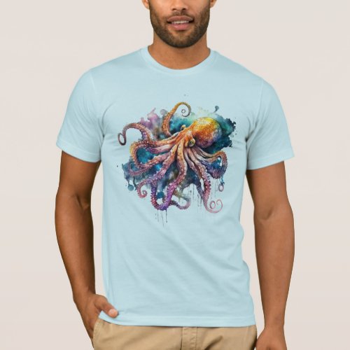 Watercolor Octopus  T_Shirt
