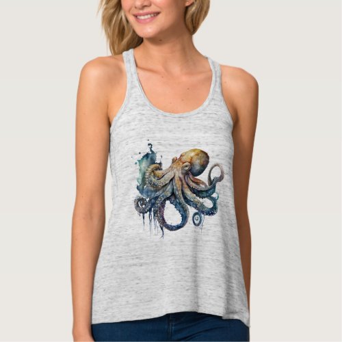 Watercolor Octopus  Tank Top