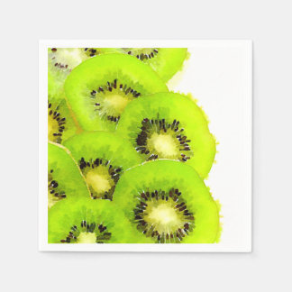 Watercolor of kiwis napkins