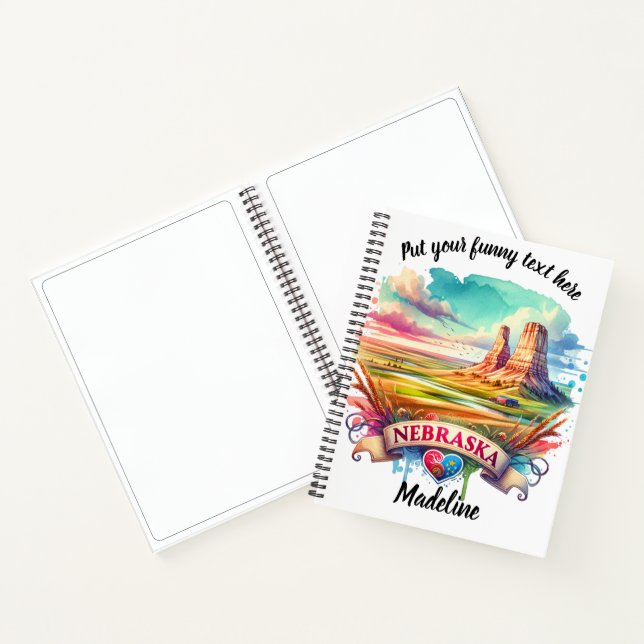 Watercolor of Nebraska's landscapes Notebook (Inside)