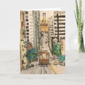 Watercolor of San Francisco on Greeting Card