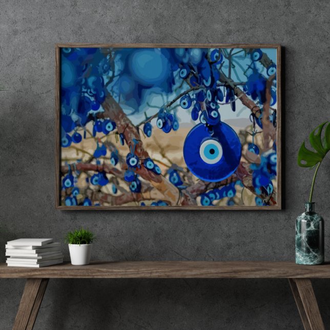 Watercolor of Tree Decorated with Nazars Poster (Creator Uploaded)