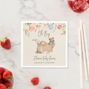 Watercolor Oh Boy Boho Nursery Baby Shower Nap Napkins