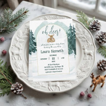 Watercolor Oh Deer Winter Wonderland Baby Shower