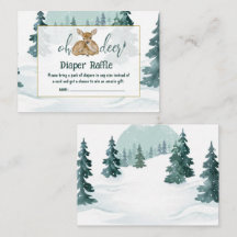 Watercolor Oh Deer Winter Wonderland Diaper Raffle