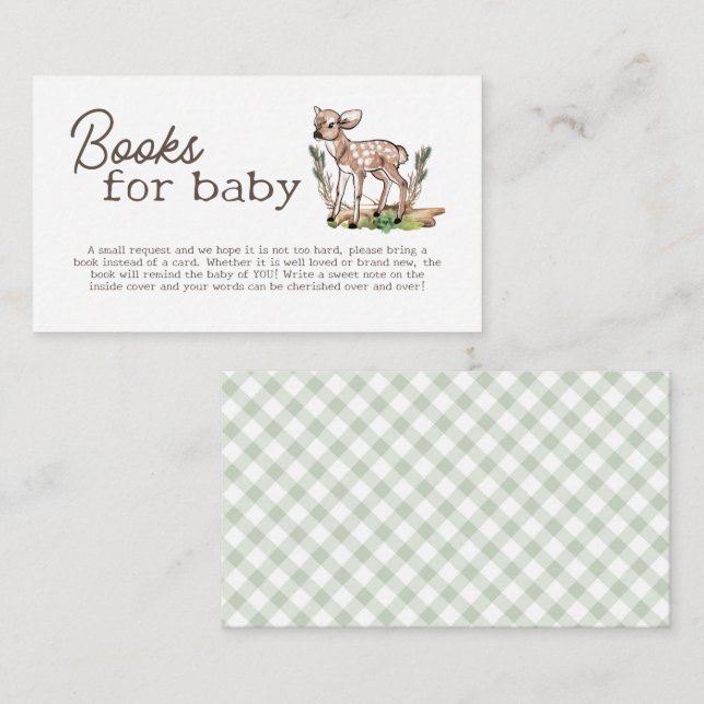 Watercolor Oh Deer Woodland Books for Baby Card (Front/Back)