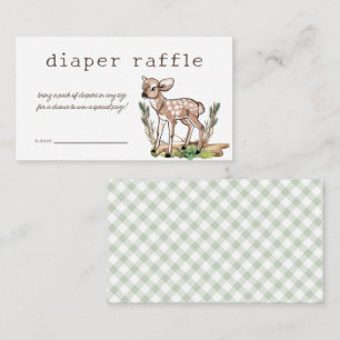 Watercolor Oh Deer Woodland Diaper Raffle Card