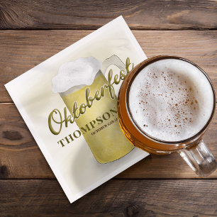 Watercolor Oktoberfest Beer Custom Napkins