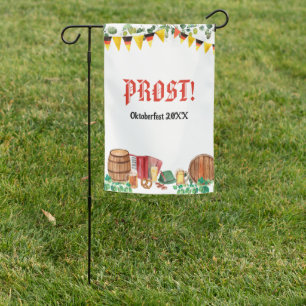 Watercolor Oktoberfest German Party Garden Flag