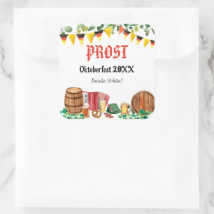 Watercolor Oktoberfest Germany Party Square Sticker