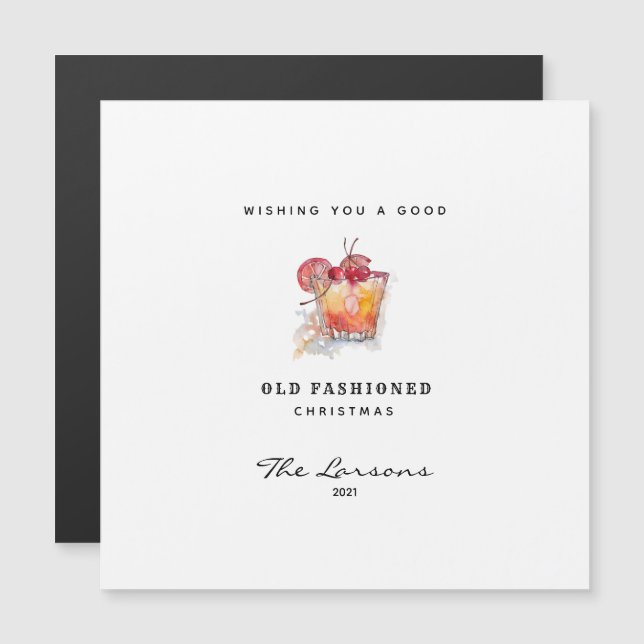 Watercolor Old Fashioned Christmas Cheers (Front/Back)