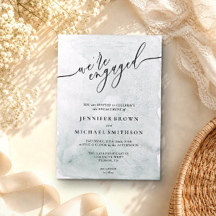 Watercolor Old Paper Signature Engaged Invitation