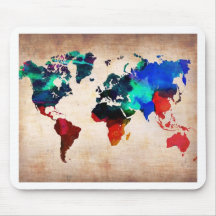 Watercolor old world map cute