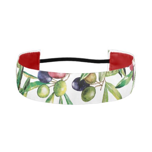 Watercolor Olive Branch Athletic Headband