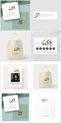 Watercolor Olive Branch Business Marketing
