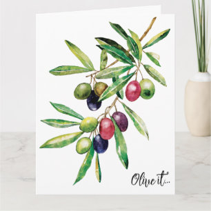 Watercolor Olive Branch Card