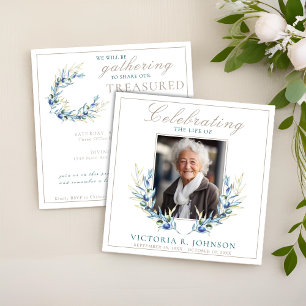 Watercolor Olive Branch Celebration of Life Invitation