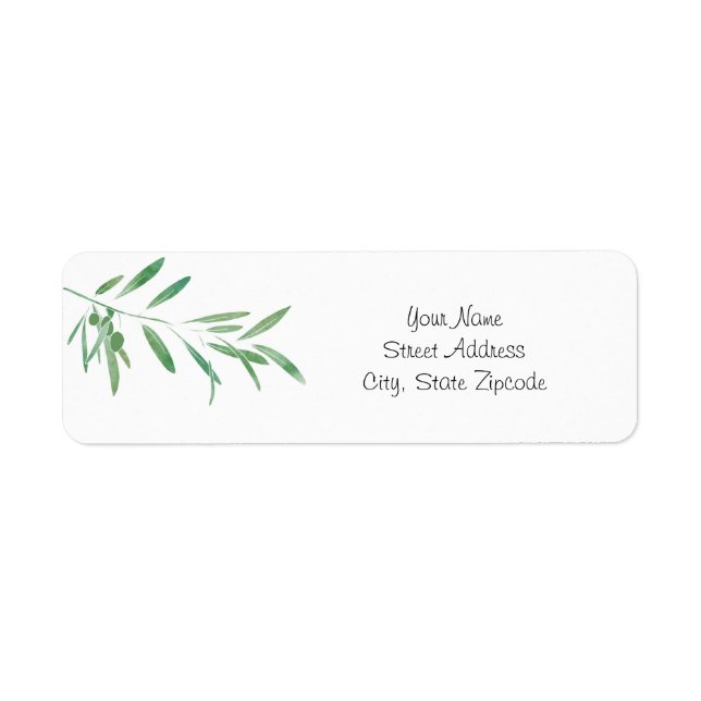 Watercolor Olive Branch Label (Front)