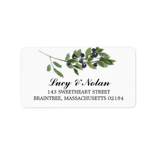 Watercolor Olive Branch  Mailing Address Label
