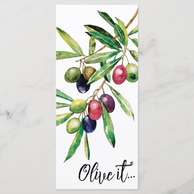 Watercolor Olive Branch Menu (Front)