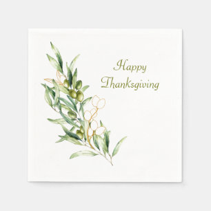 Watercolor Olive Branch Napkins